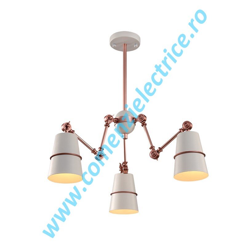 Candelabru Spider 955SPIDER3/WH alb-cupru 3xE27 A++